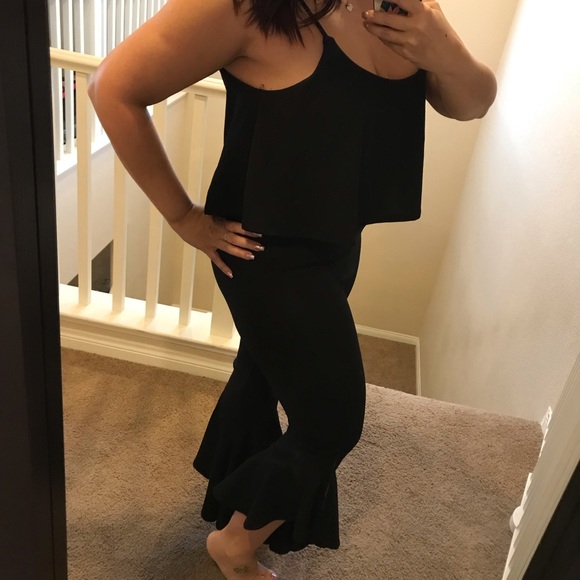 ❤️LAST NEW PLUS Black Ruffle Jumpsuit - Picture 4 of 7